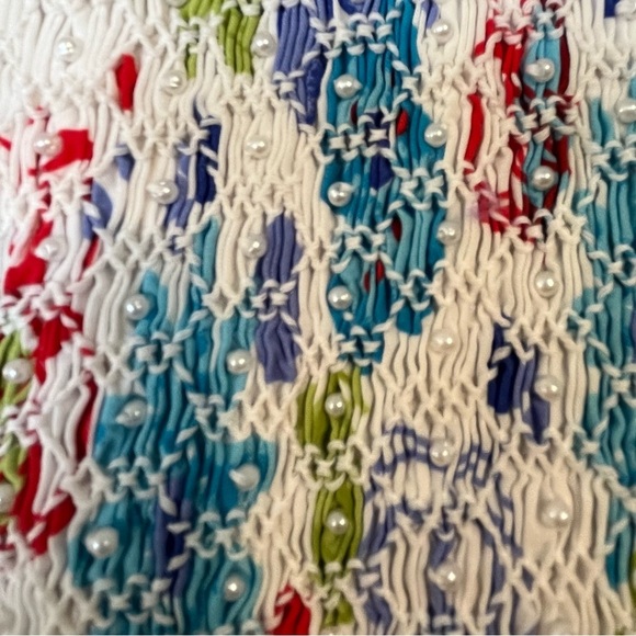 Sarah Louise England Girls Floral Lined Boho Perl’s Sleeveless Dress Size 4 NWT - Picture 6 of 15